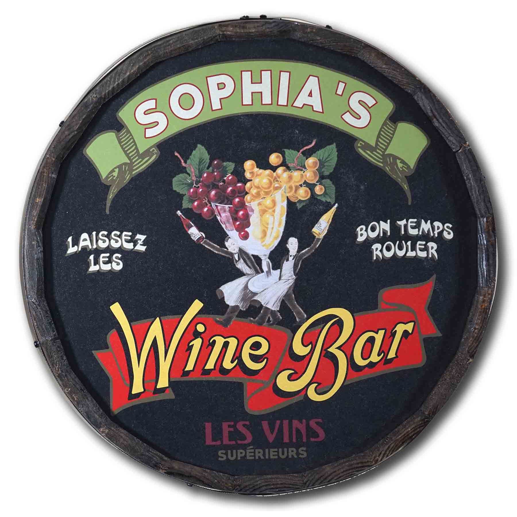 Quarter Barrel Les Vins Wine Bar Sign QB1808