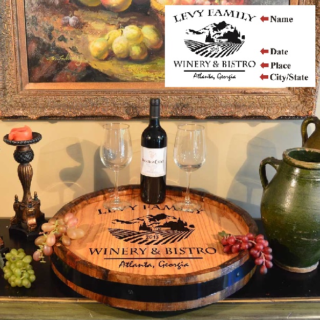 Personalized Winery Bistro Quarter Barrel Lazy Susan QBLZ-B314