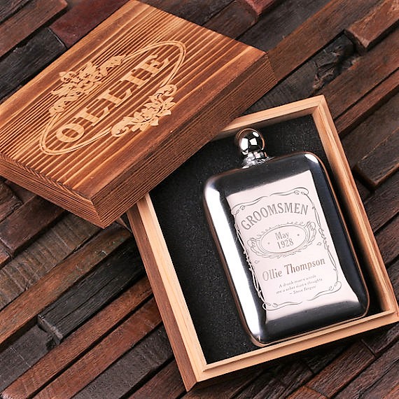 Engraved Ole Jack Ball Tip 6oz Flask TP-024841