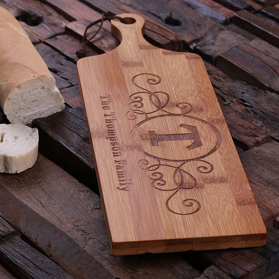 Engraved Bread and Cheese Bamboo Cutting Board TP-024864
