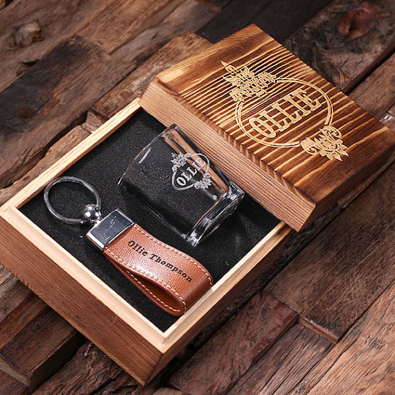 Engraved Groomsman Gift Set With Keychain Shot Glass TP-024908
