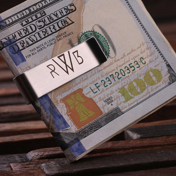 Monogrammed Stainless Steel Money Clip