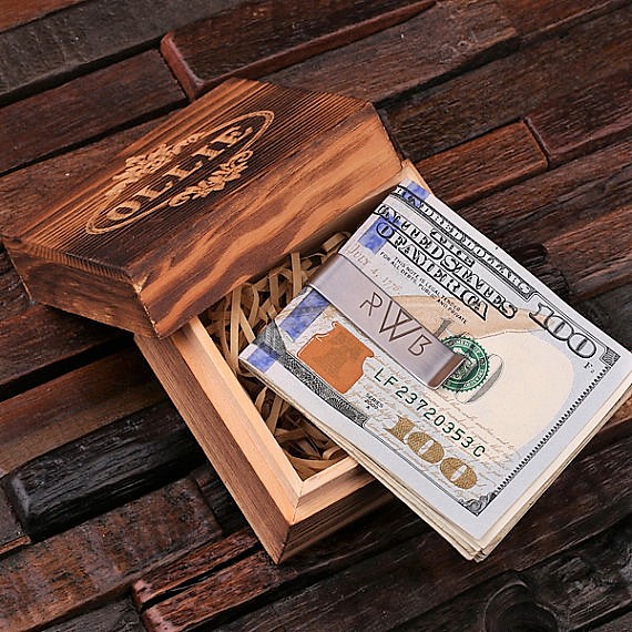 Monogrammed Stainless Steel Money Clip