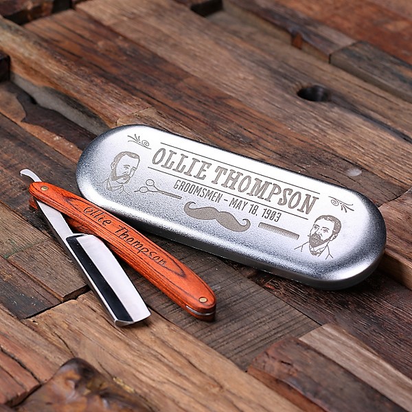 Custom Straight Razor and Tin Storage TP-025145