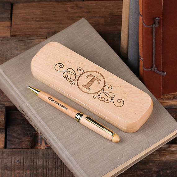 Engraved Wood Desktop Pen Set Corporate Promotional Gift TP-025331
