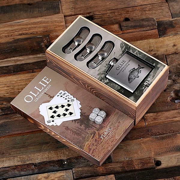 Personalized Flask Distillery Card Game Set TP-025347-HUNTER