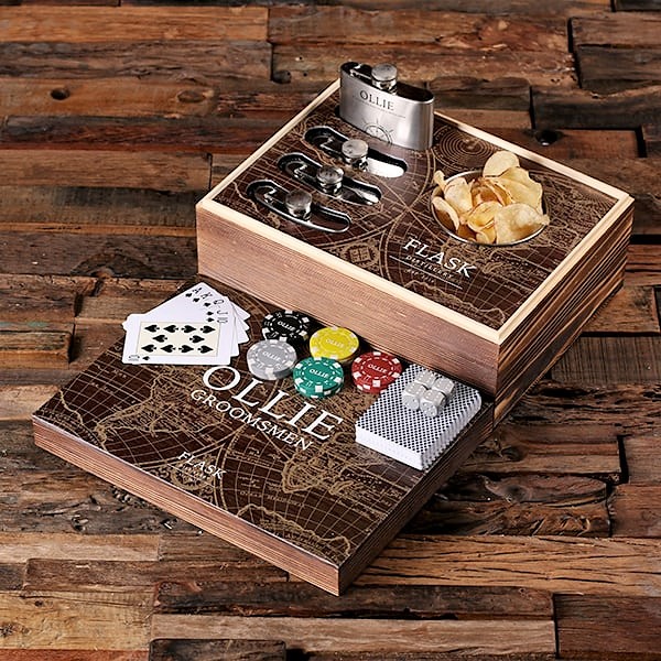 Personalized Flask Distillery Poker Set TP-025348-EXPLORER