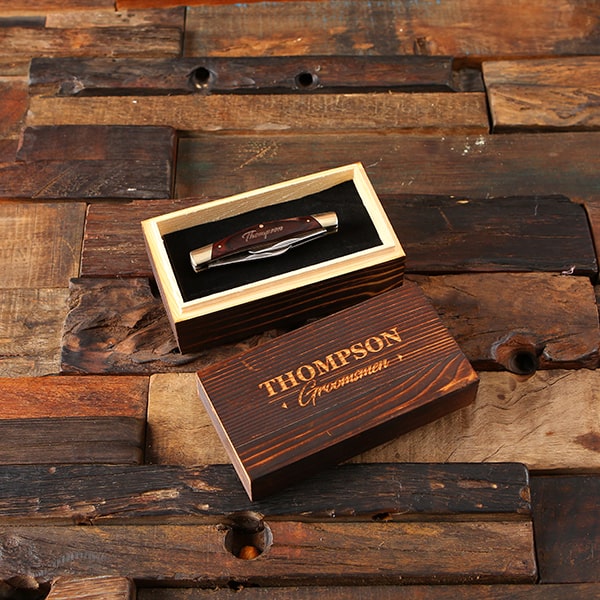 Personalized 3 Blade Brass Accent Pocket Knife