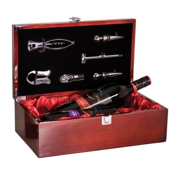 Engraved Premium Rosewood 2 Wine Bottle Box Set WBX02